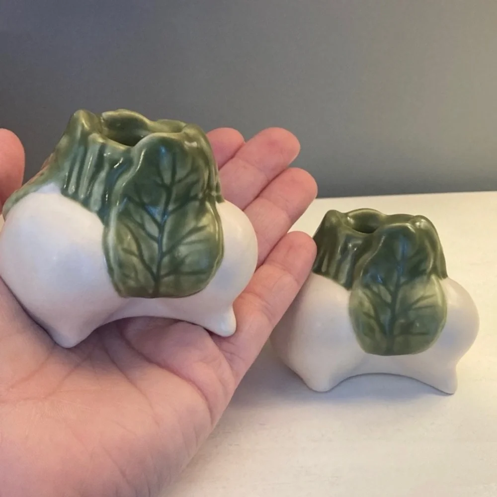 William Sonoma Farm Stand Radish Tiny Taper Candle Holders